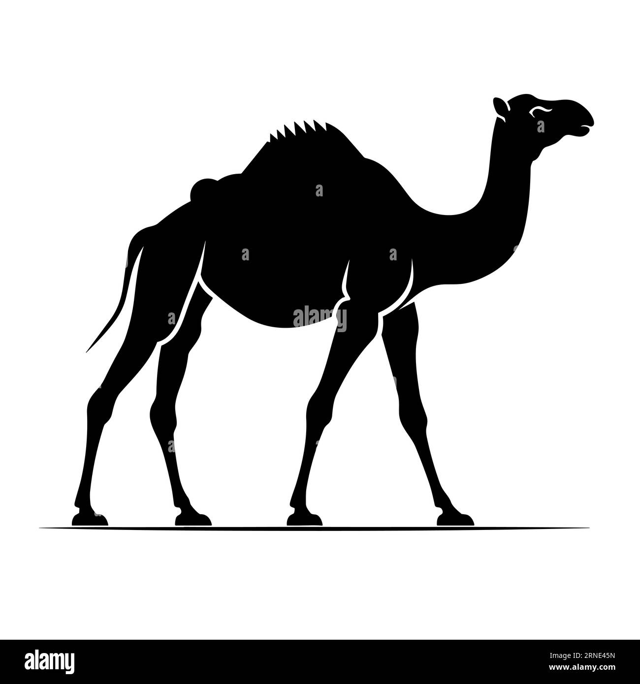 Silhouette de chameau. Icône noire Camel sur fond blanc Illustration de Vecteur