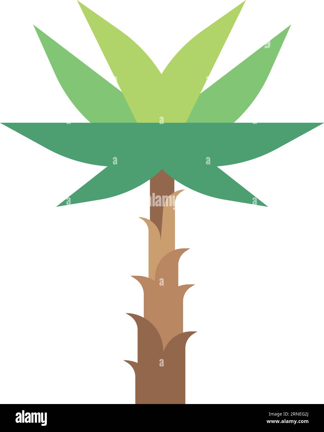 Icône plate arbre jungle. Palmier vert tropical Illustration de Vecteur