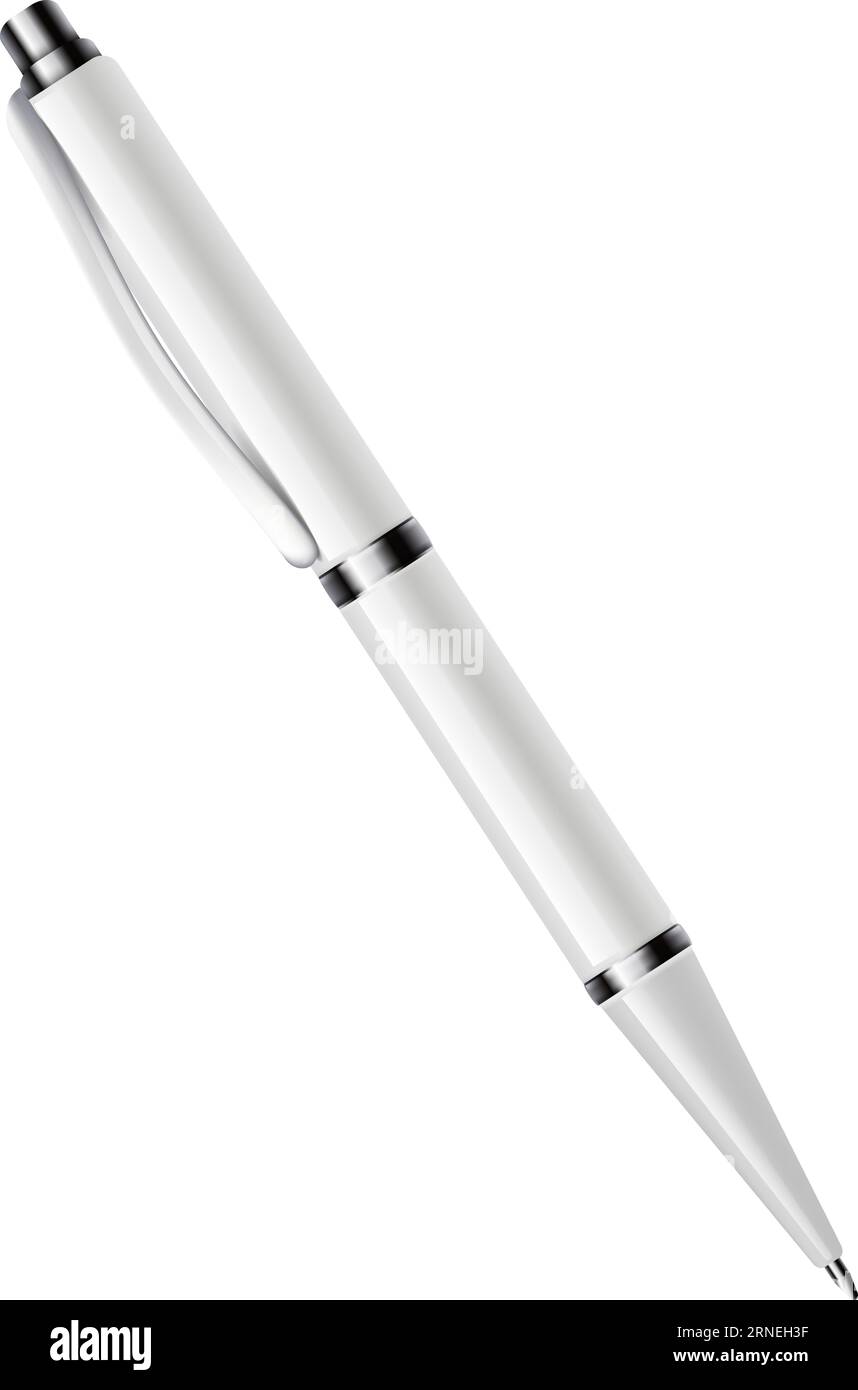 Maquette de stylet vierge. Accessoire de marque en métal argenté Illustration de Vecteur