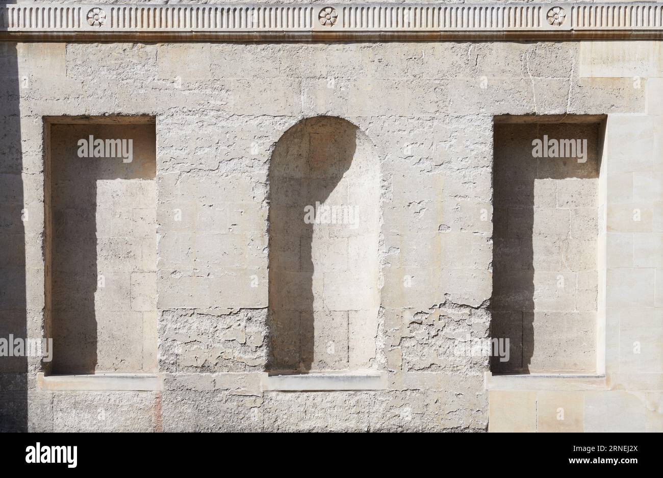 Un motif simple sur un mur au Christ Church College, Université d'Oxford, Angleterre. Banque D'Images