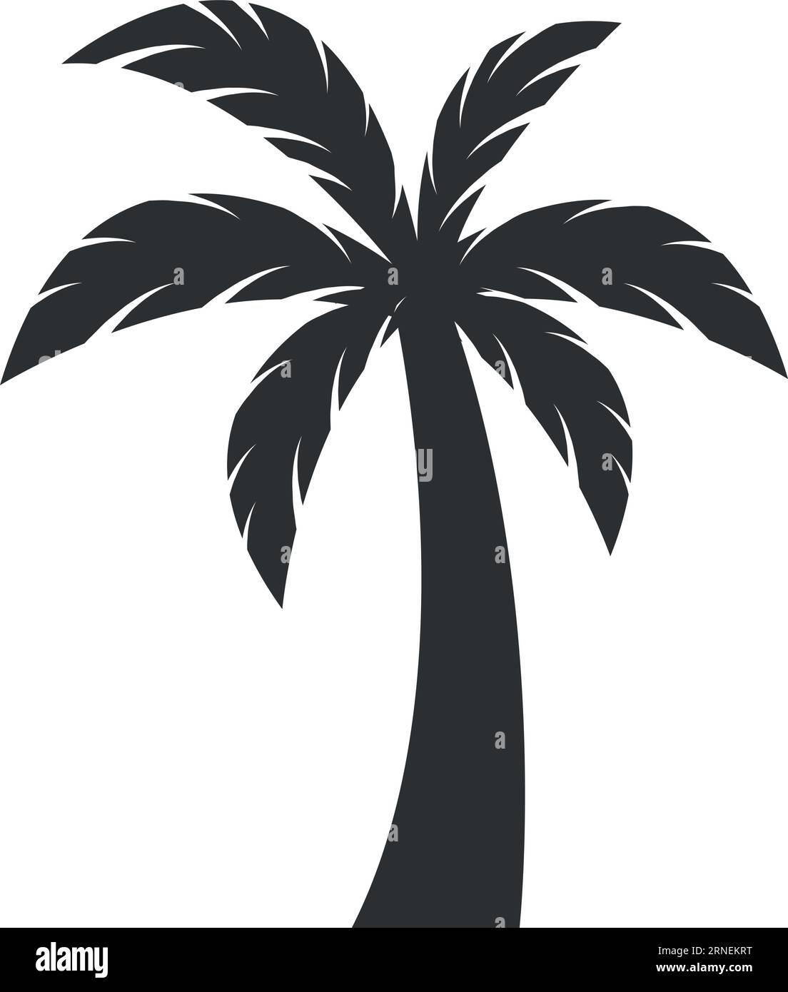 Icône noire exotique de palmier de plage. Arbre jungle Illustration de Vecteur