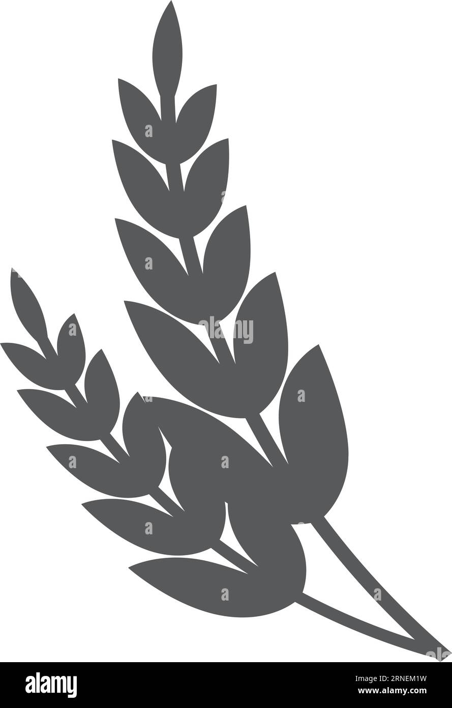 Silhouette crop noire. Logo de récolte de céréales Illustration de Vecteur