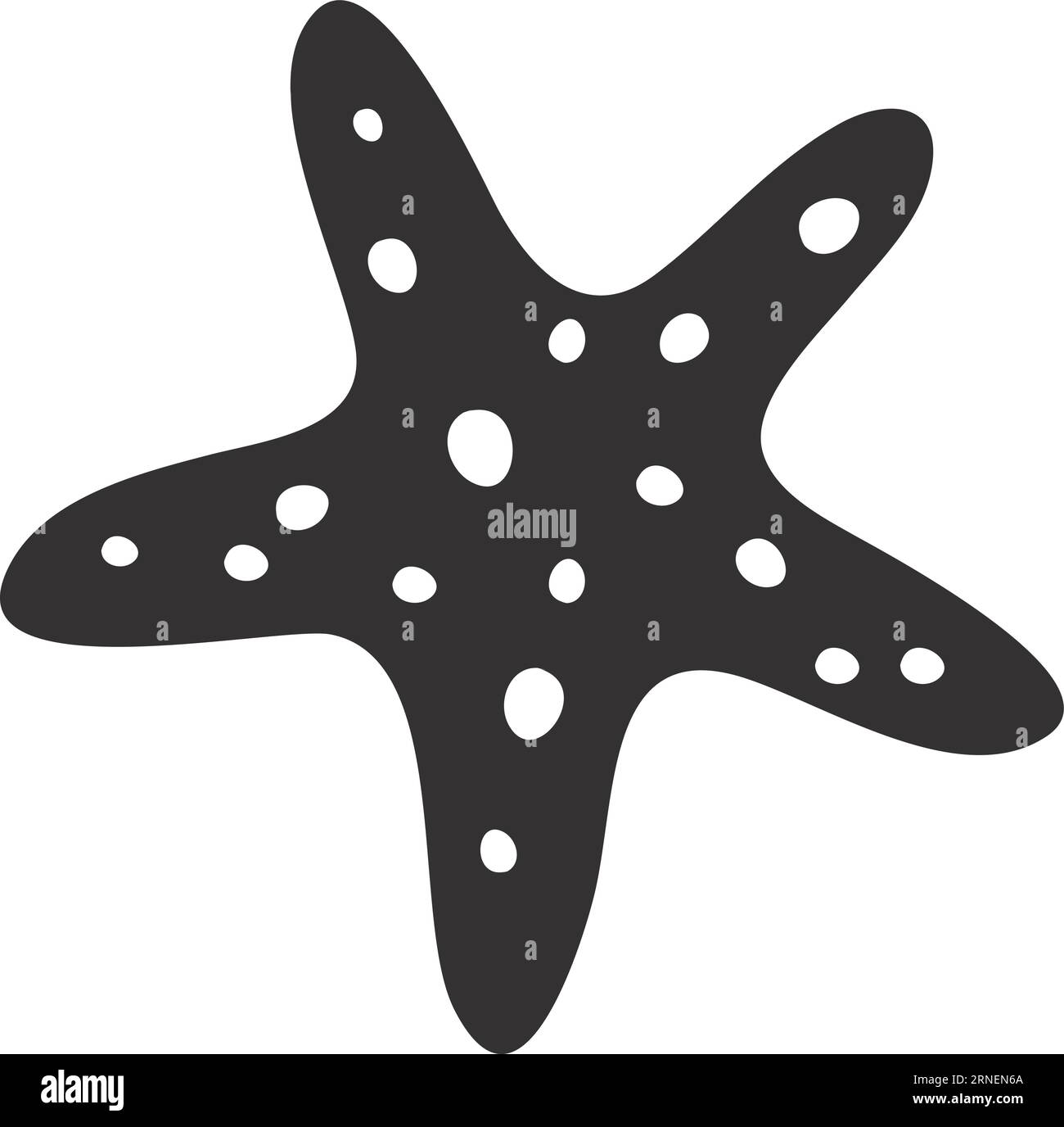 Icône noire Starfish. Animal marin. Faune marine Illustration de Vecteur