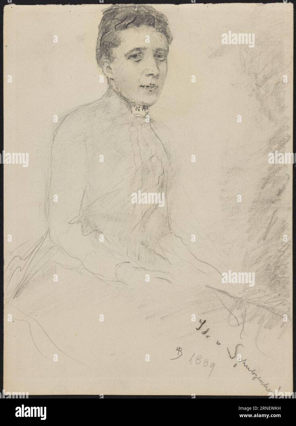 Portrait de Ida von Schultzenheim 1889 par Mina Carlson-Bredberg Banque D'Images