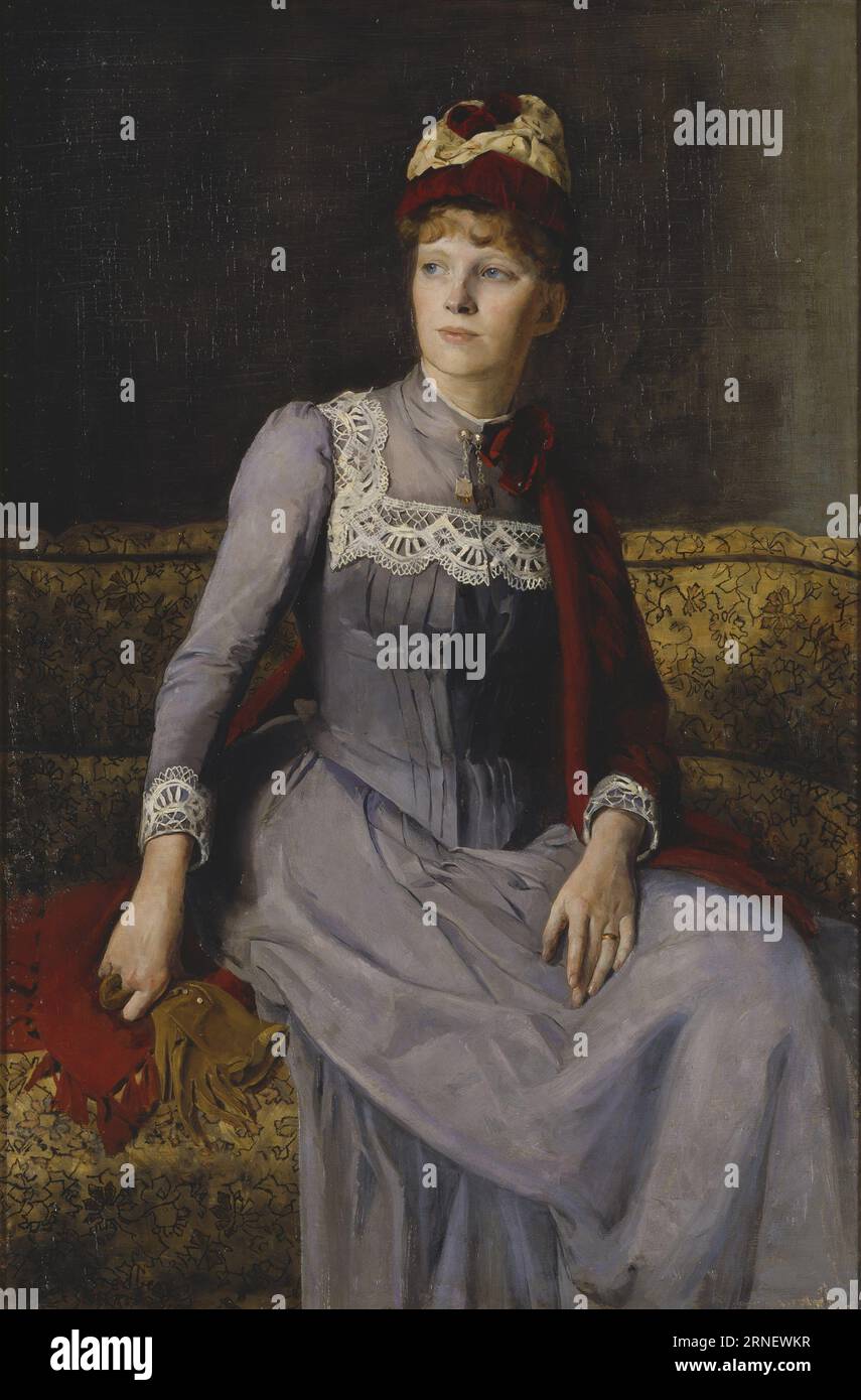 Mme Anna Flensburg 1887 par Mina Carlson-Bredberg Banque D'Images