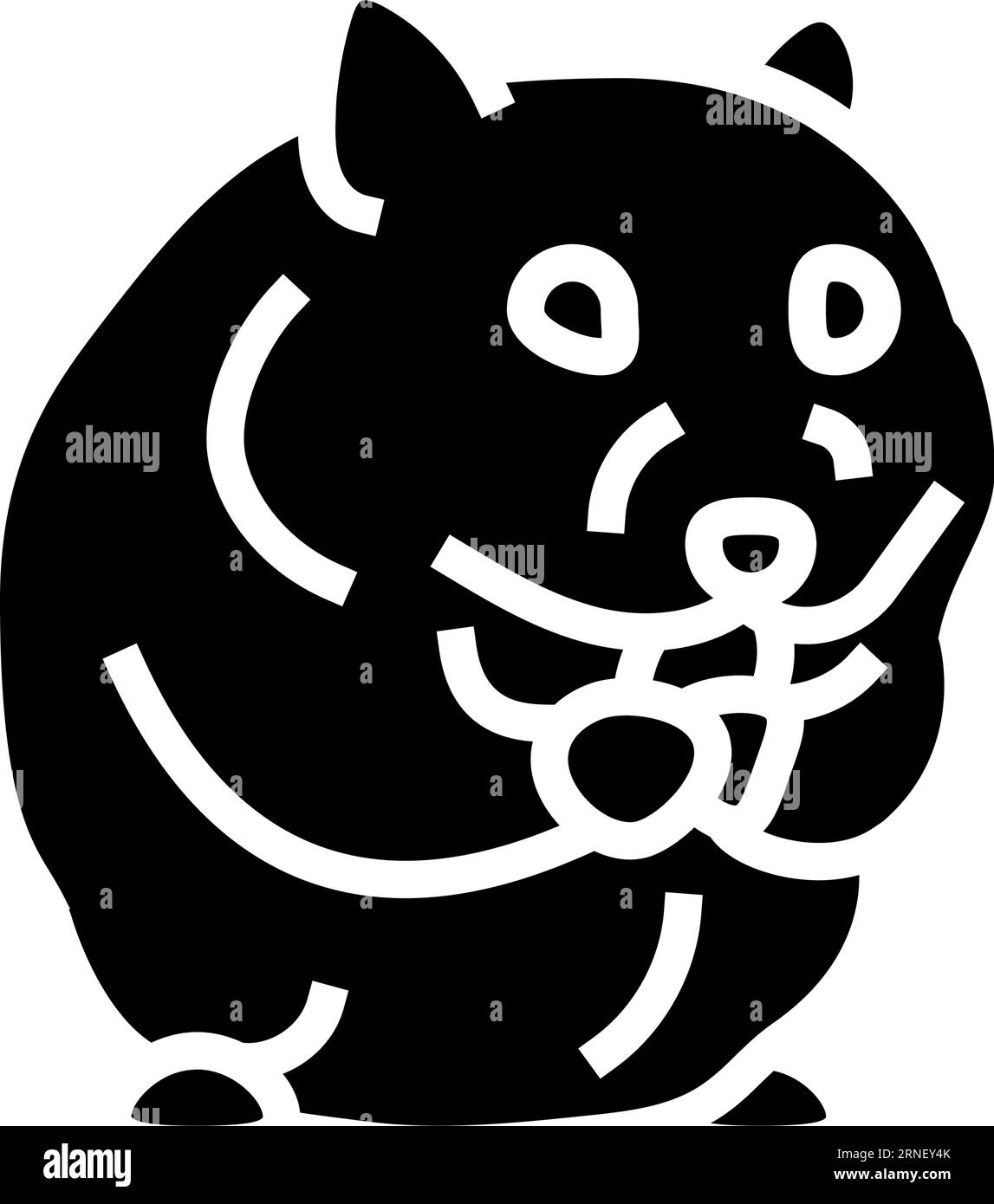 hamster avec illustration vectorielle d'icône de glyphe d'animal de compagnie de nourriture Illustration de Vecteur