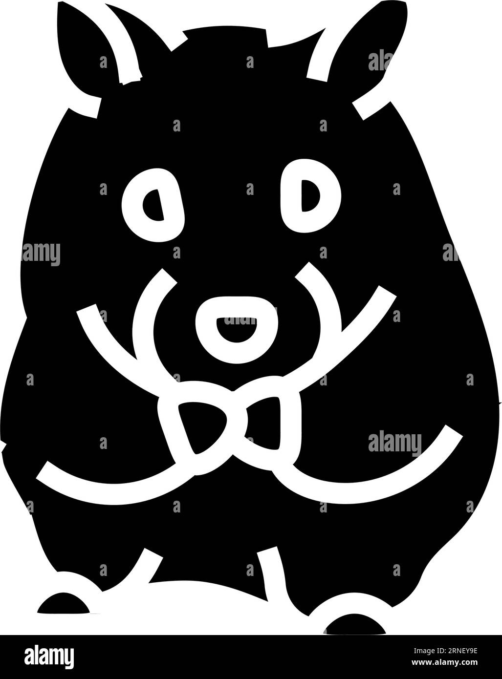 mignon hamster assis illustration vectorielle d'icône de glyphe d'animal de compagnie Illustration de Vecteur