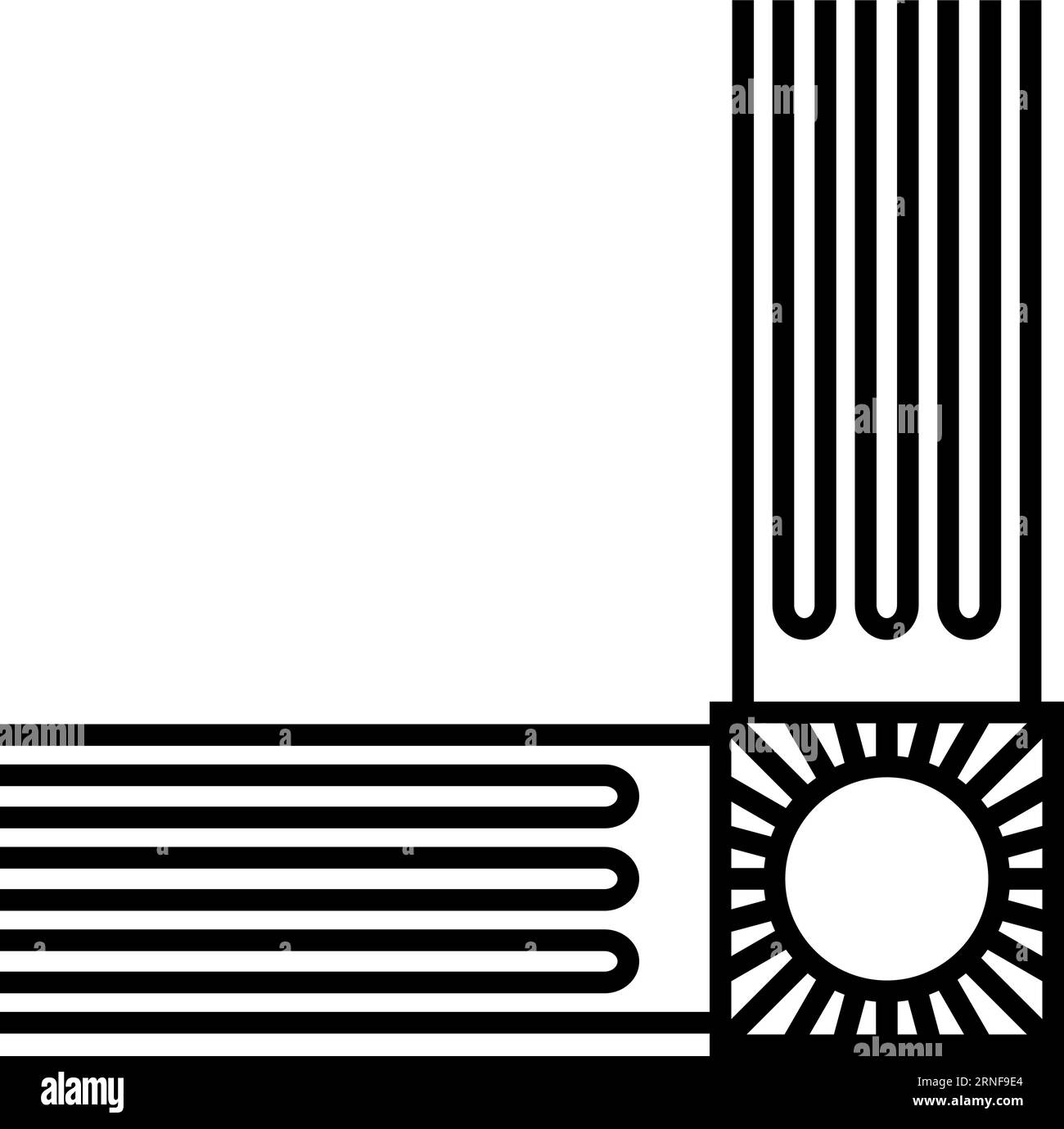 Coin de ligne rétro. Cadre décoratif. Bordure vintage Illustration de Vecteur