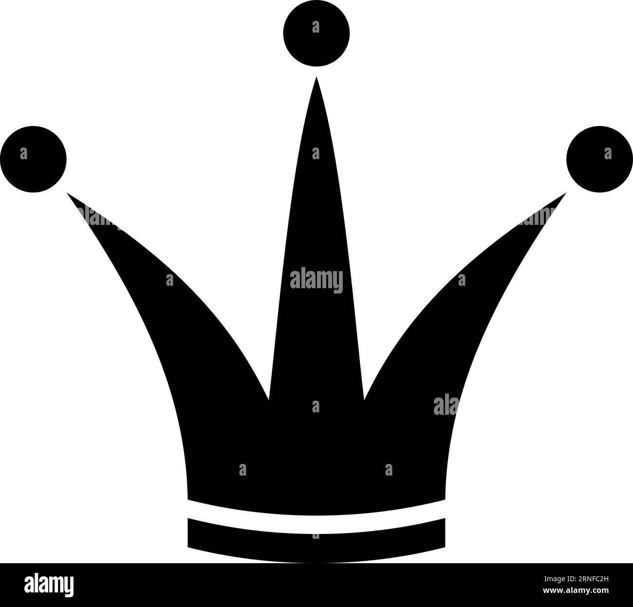 Symbole de couronne noire. Panneau King. Icône d'alimentation Illustration de Vecteur