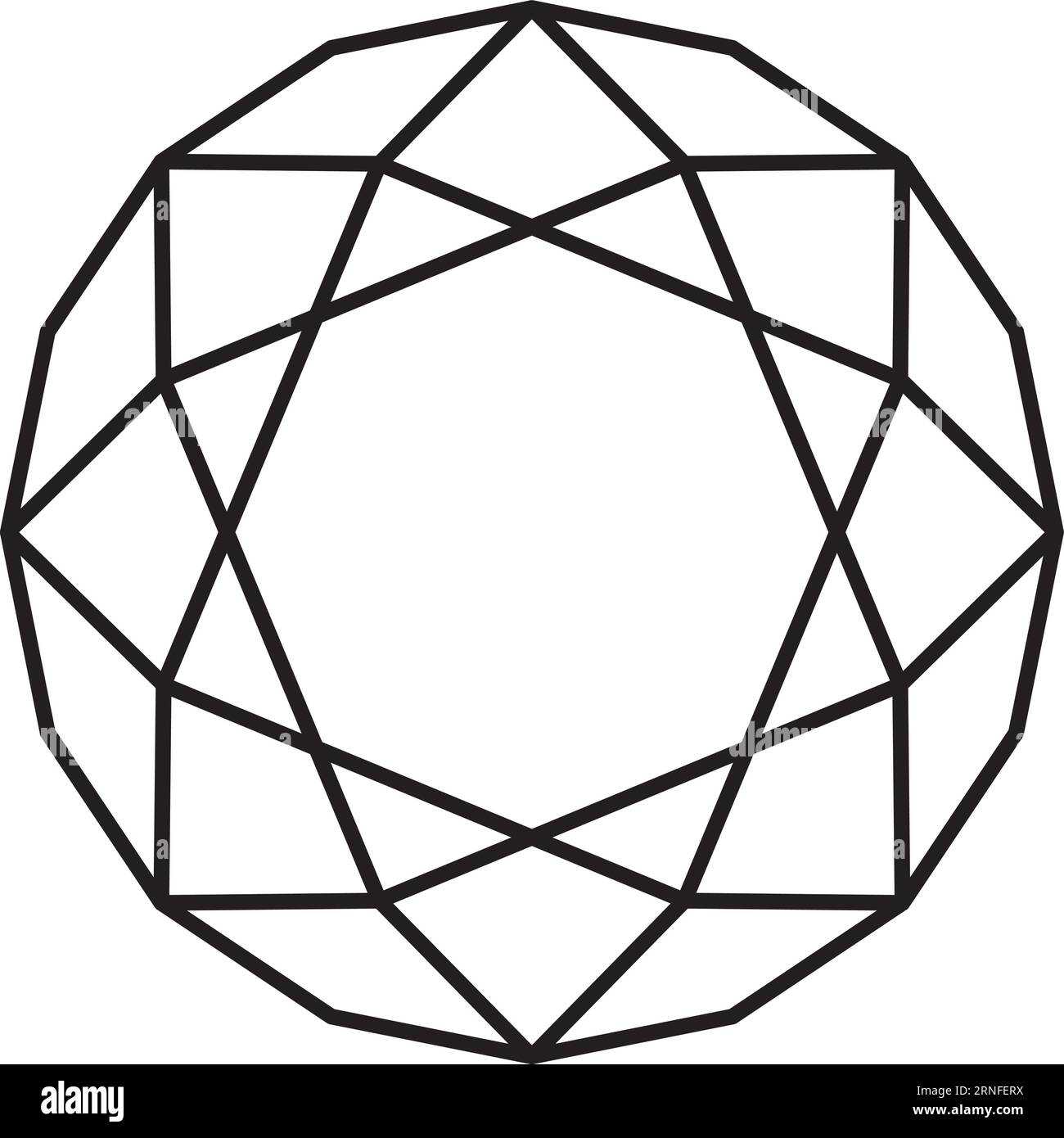 Icône linéaire de pierre précieuse ronde. Structure minérale cristalline Illustration de Vecteur
