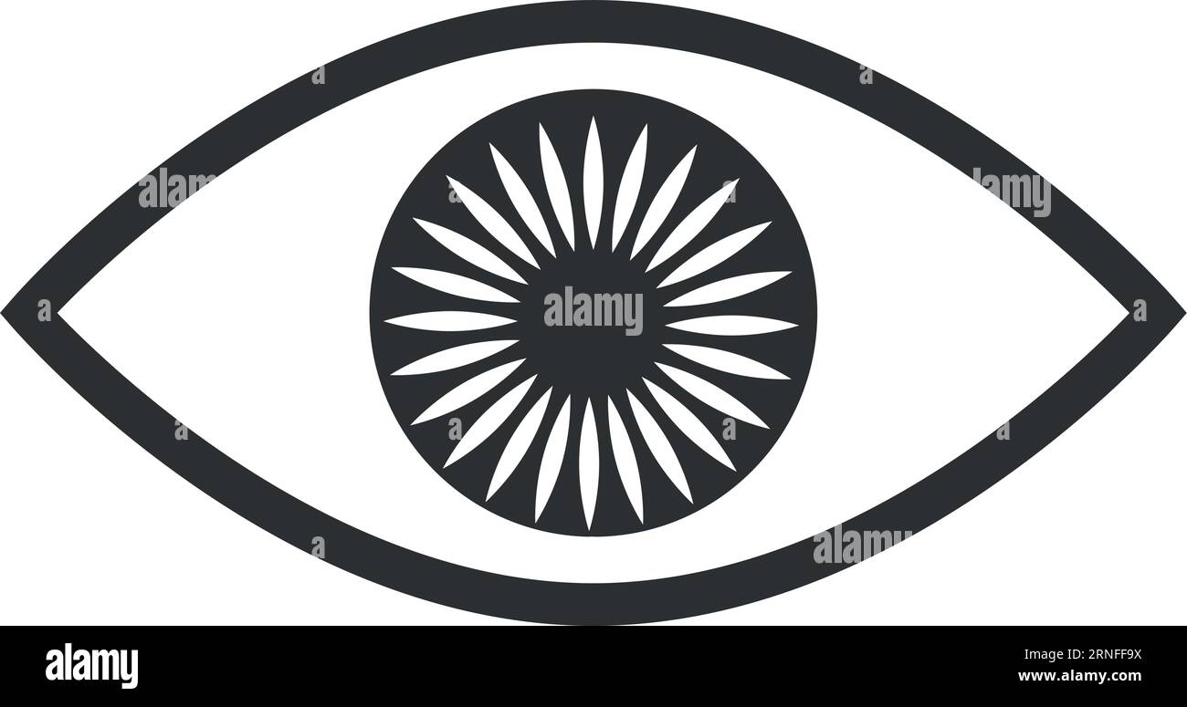 Logo optique. Icône noire pour les yeux. Symbole de la vue Illustration de Vecteur