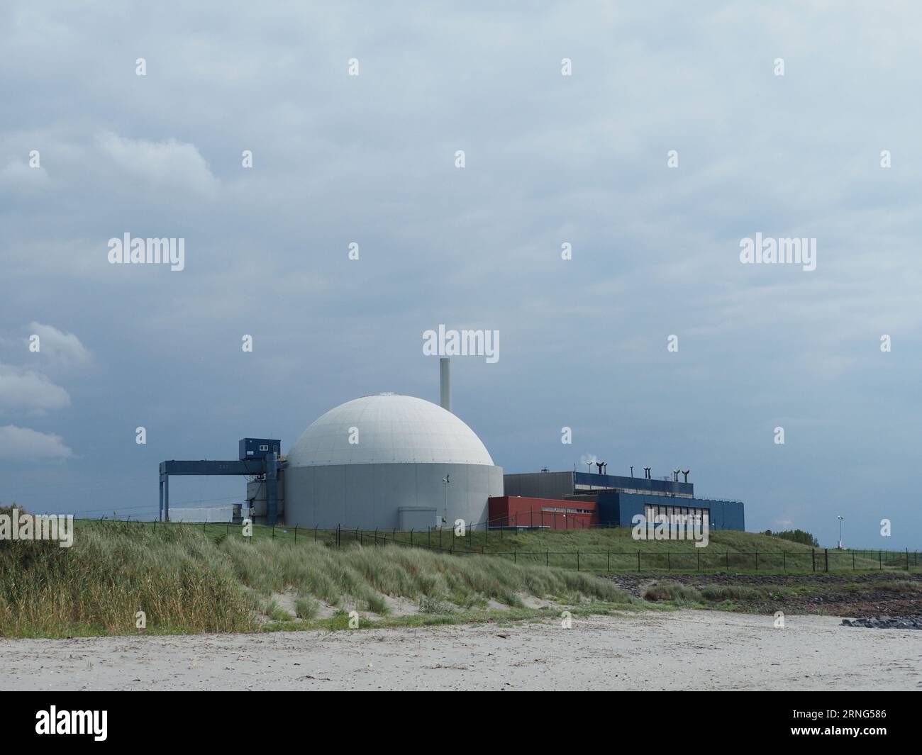 Centrale nucléaire de Borssele sur la côte Westerschelde à Borssele, Zélande, pays-Bas Banque D'Images