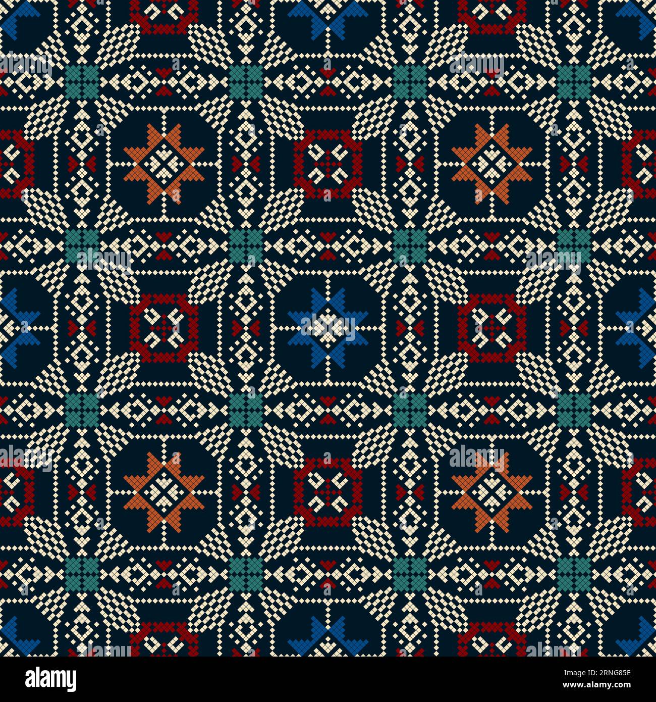 Motif traditionnel letton de broderie sans couture, illustration vectorielle Illustration de Vecteur