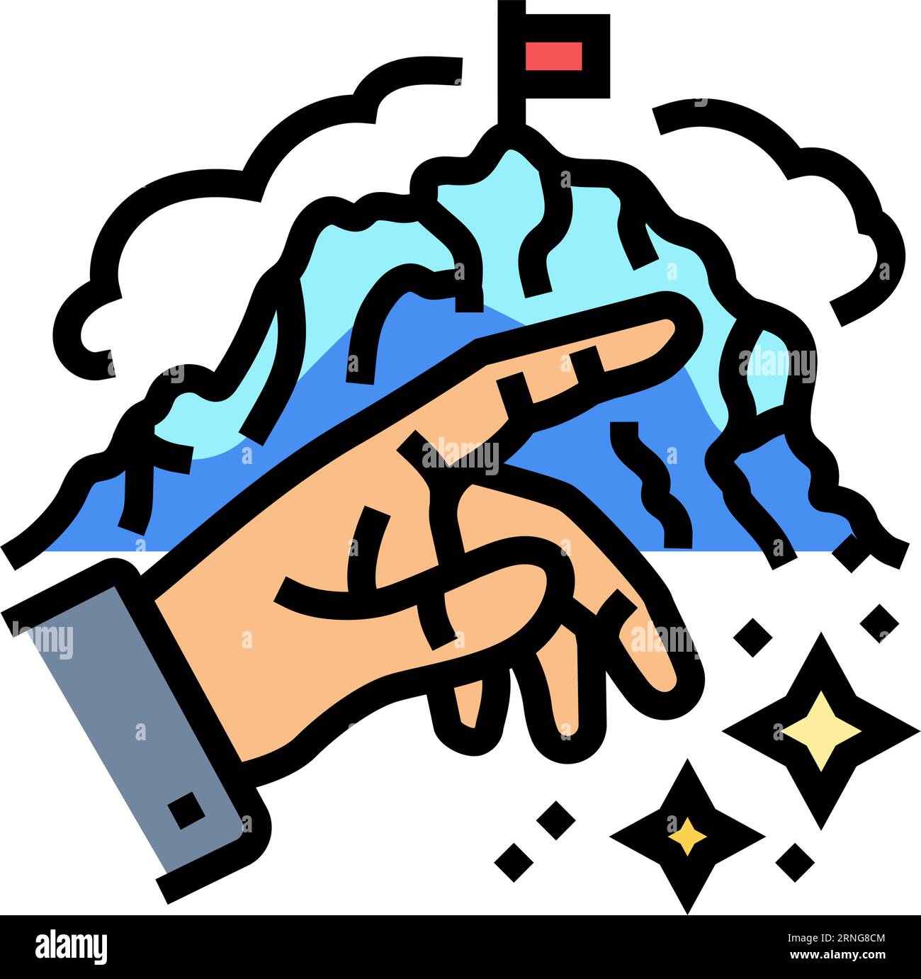 challenge yourself succes color icon vector illustration Illustration de Vecteur