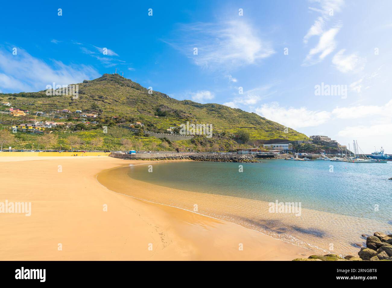 Paysage avec la baie de Machico, l'île de Madère, Portugal Banque D'Images