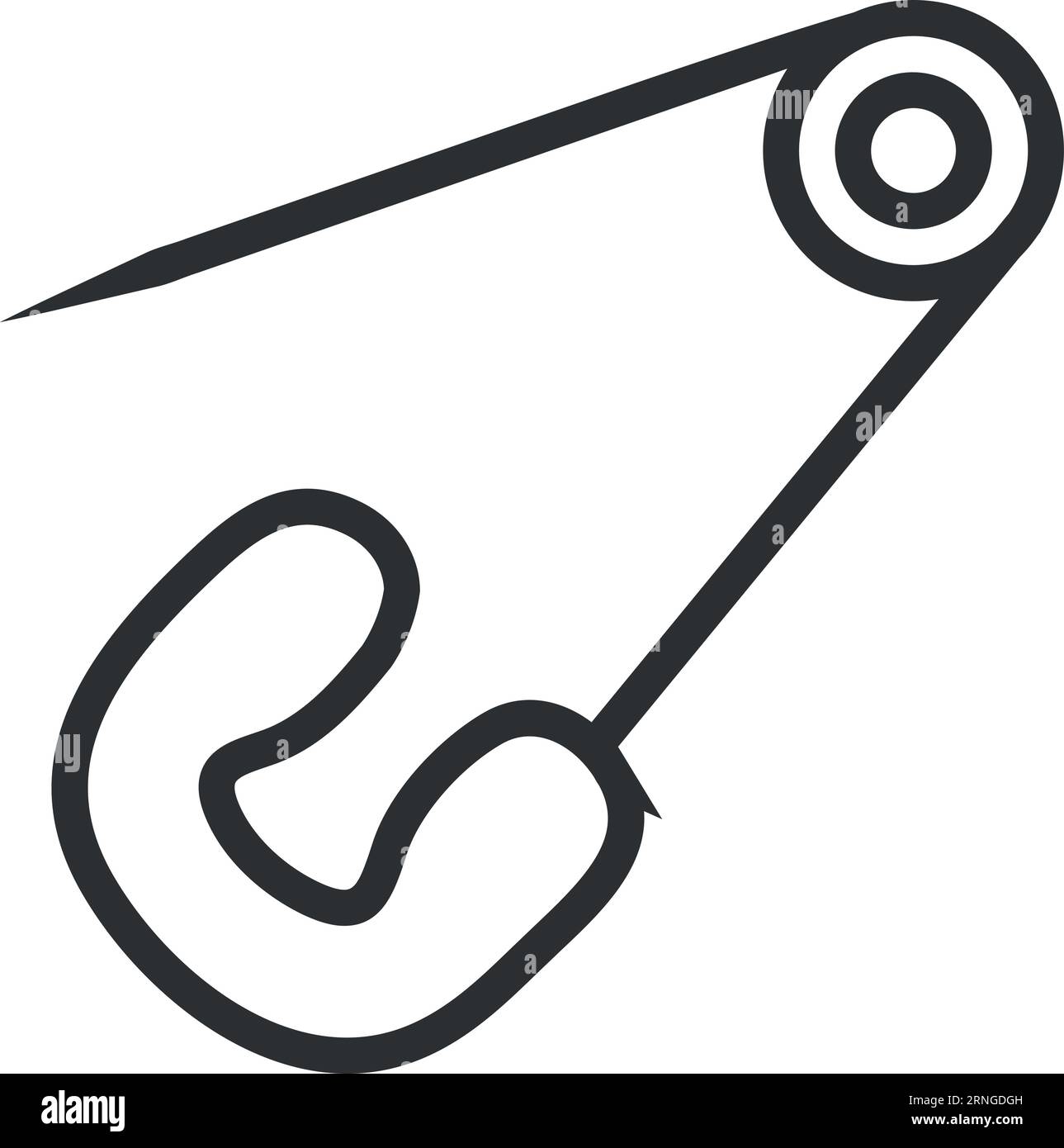 Icône de la ligne de l'épingle de sécurité. Symbole fermoir en métal Illustration de Vecteur