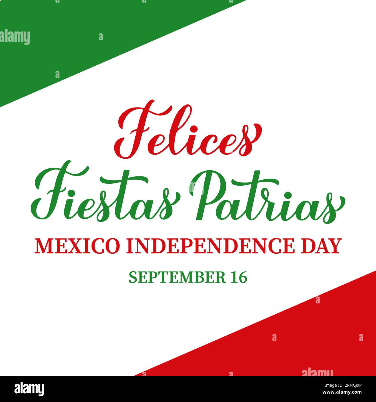 Felices Fiestas Patrias - Joyeuses fêtes nationales en espagnol. Fête de l'indépendance du Mexique célébrée le 16 septembre. Modèle vectoriel pour poste typographique Illustration de Vecteur