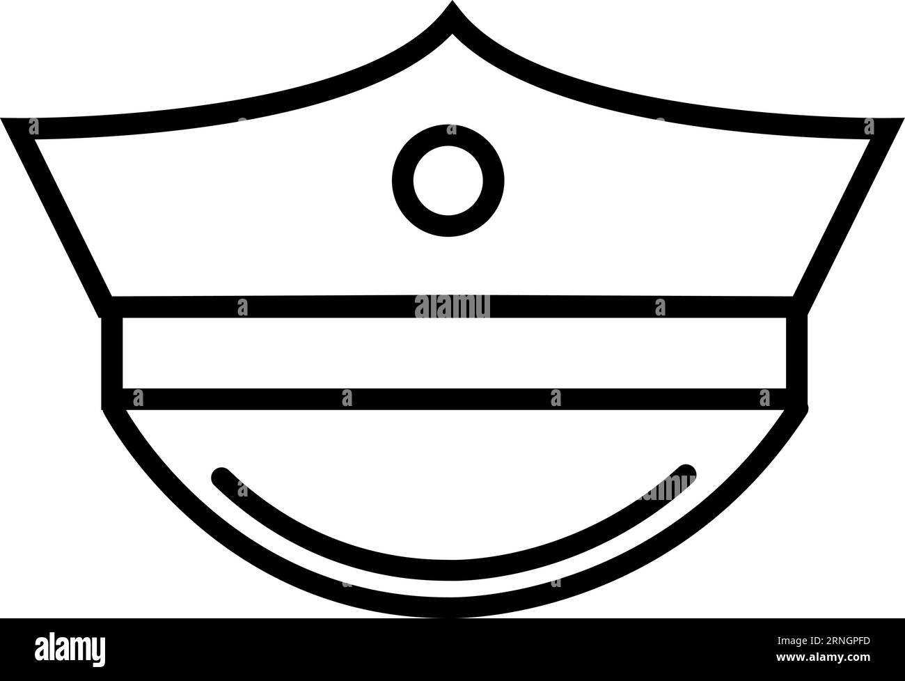 Icône de ligne de chapeau de policier. Symbole de policier Illustration de Vecteur