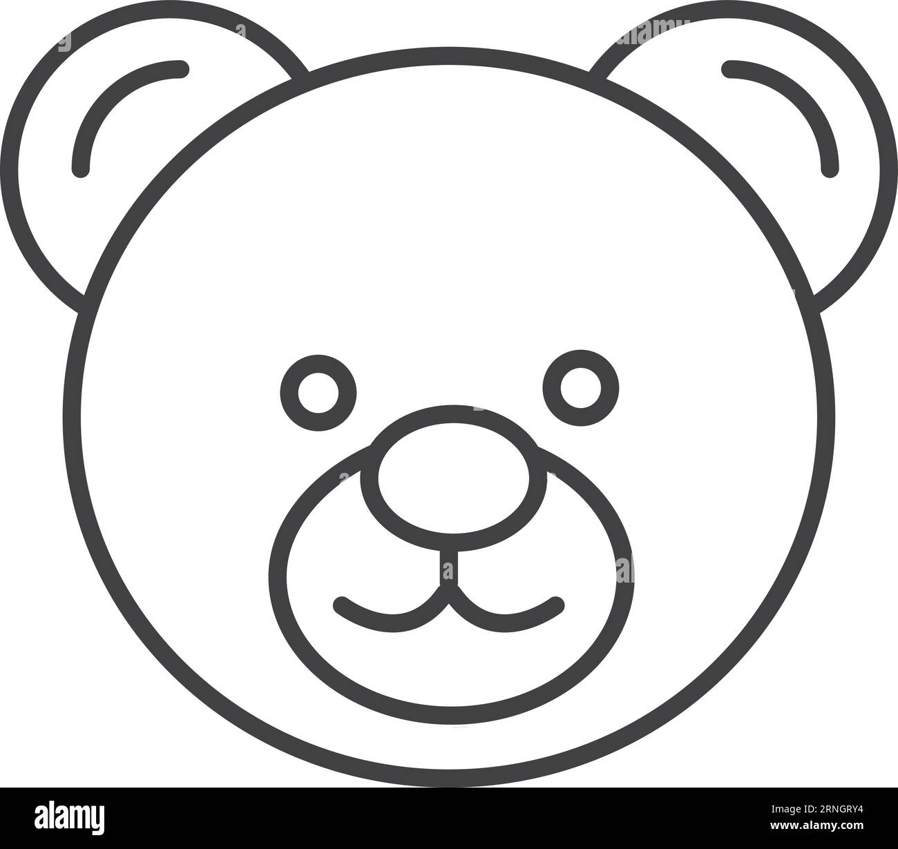 Icône de tête d'ours en peluche. Visage de jouet doux souriant Illustration de Vecteur