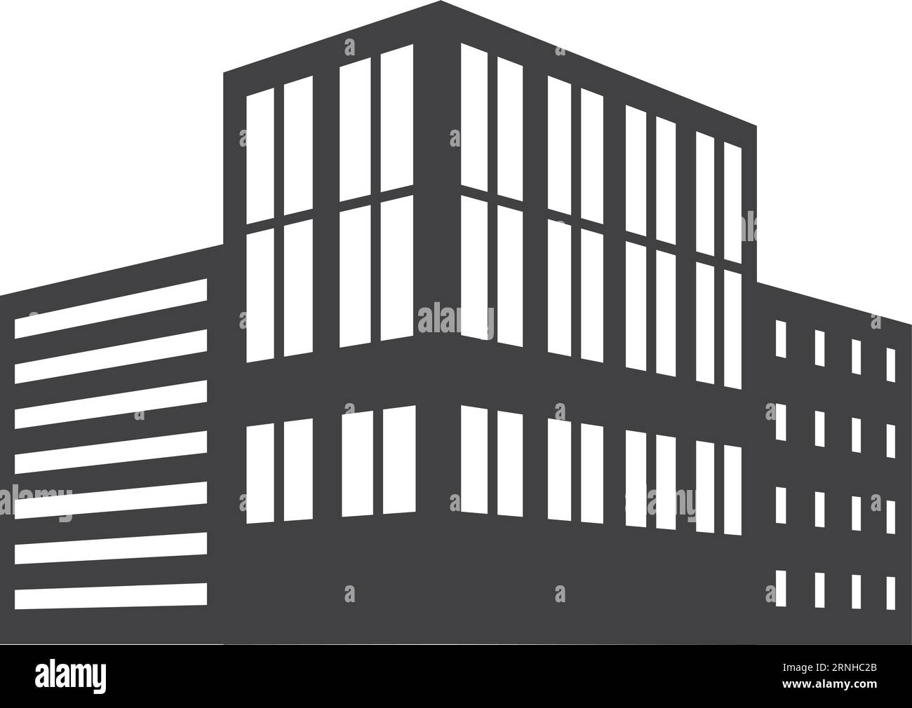 Icône immeuble de bureaux. Symbole noir de construction de ville Illustration de Vecteur
