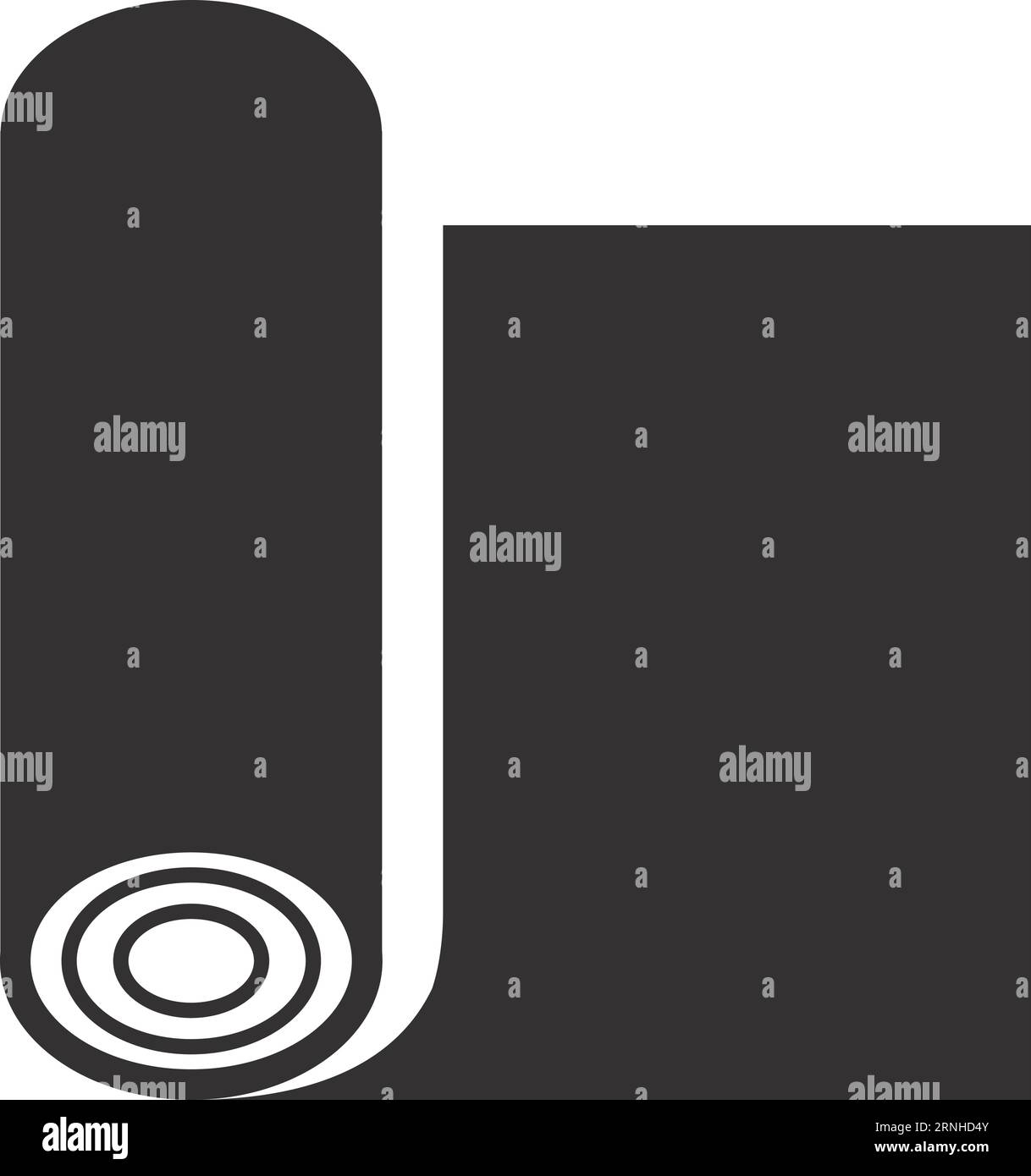 Icône en rouleau de tissu noir. Symbole textile. Rouleau de tapis Illustration de Vecteur