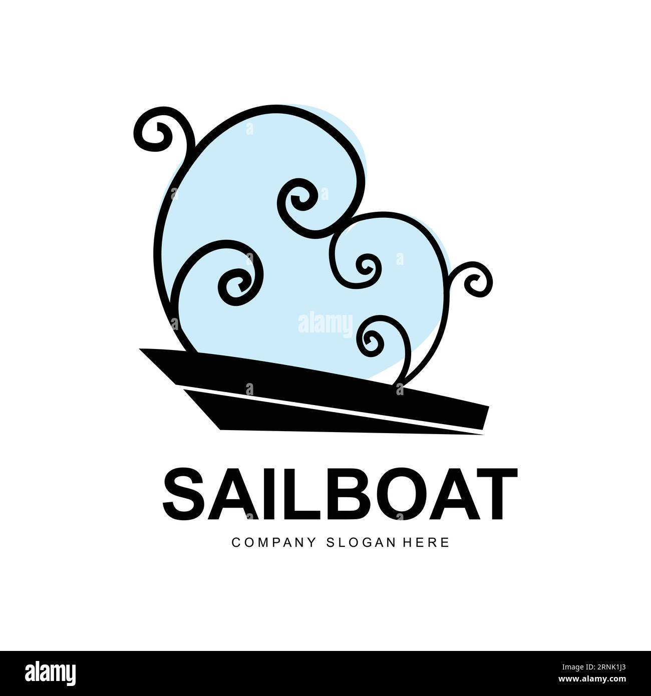 Conception de logo de voilier, Illustration de bateau de pêche, icône vectorielle de marque d'entreprise Illustration de Vecteur