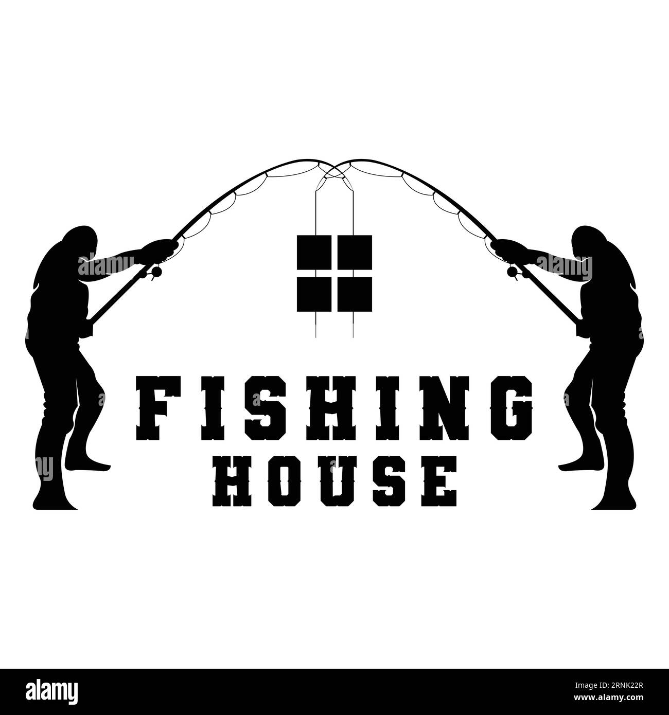 Conception de logo de pêche, illustration vectorielle de chasse au poisson Illustration de Vecteur