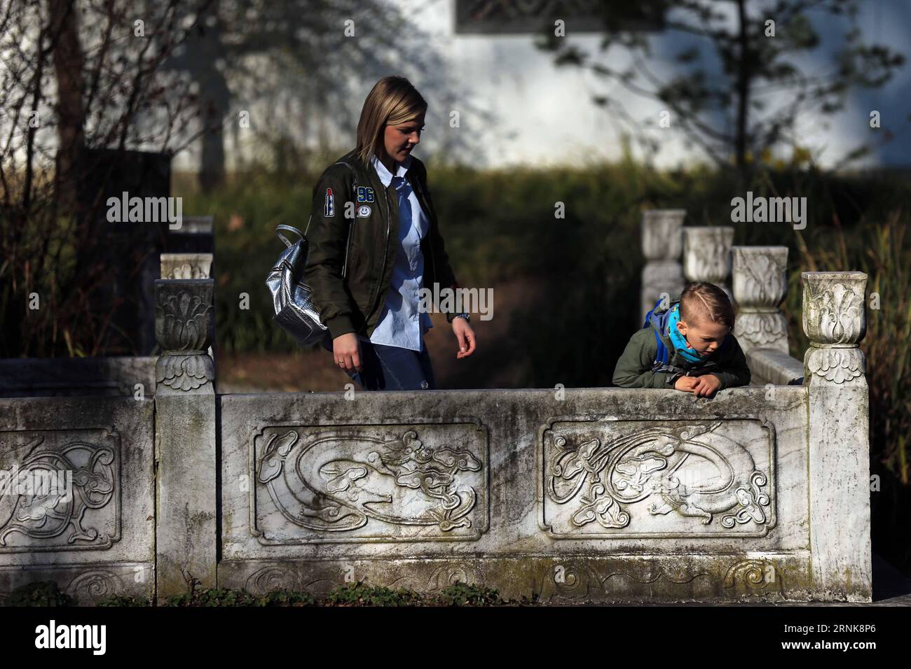 FRANCFORT, les gens visitent le jardin chinois à Francfort, Allemagne, le 13 mars 2017. Le jardin chinois a été construit en 1989 et couvre une superficie de 4 000 mètres carrés.) (gj) ALLEMAGNE-FRANCFORT-JARDIN CHINOIS LuoxHuanhuan PUBLICATIONxNOTxINxCHN Francfort célébrités visitent le jardin chinois de Francfort Allemagne LE 13 2017 mars le jardin chinois construit en 1989 et couvre une superficie de 4 000 MÈTRES carrés GJ Allemagne Francfort jardin chinois LuoxHuanhuan PUBLICATIONxNOTxINxCHN Banque D'Images