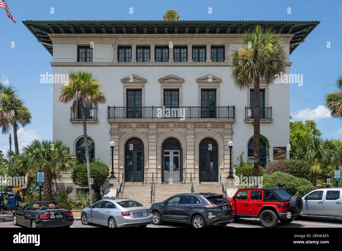 Historique 1912 Downtown Fernandina Beach Post Office, conçu dans le style Renaissance, sur Amelia Island dans le nord-est de la Floride. (ÉTATS-UNIS) Banque D'Images