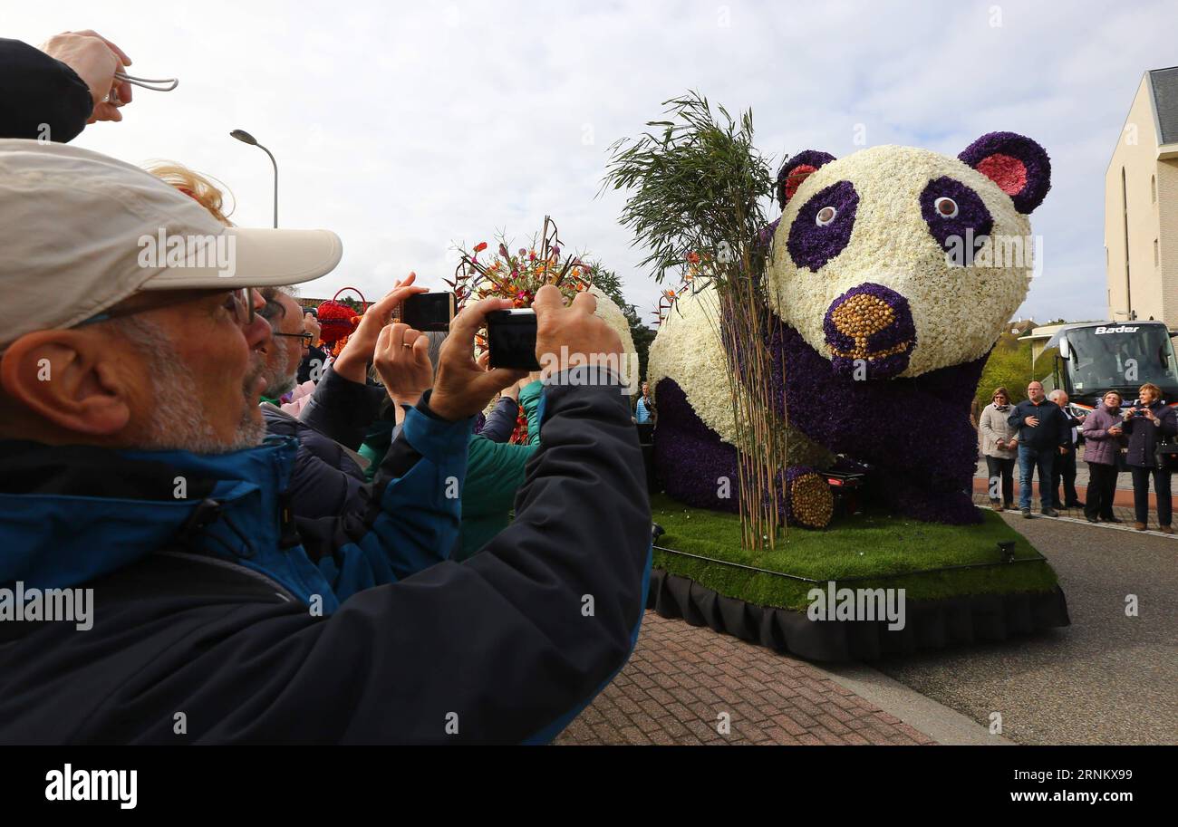 (170423) -- NOORDWIJK, le 23 avril 2017 -- les gens prennent des photos d'un char lors de la parade Bulbflower 2017 à Noordwijk, pays-Bas, le 22 avril 2017.) (dtf) NETHERLANDS-NOORDWIJK-BULBFLOWER PARADE GongxBing PUBLICATIONxNOTxINxCHN Noordwijk avril 23 2017 célébrités prennent des photos d'une flottation pendant le défilé 2017 à Noordwijk pays-Bas LE 22 2017 avril dtf pays-Bas noordwijk Parade GongxBing PUBLICATIONxNOTxINxCHN Banque D'Images