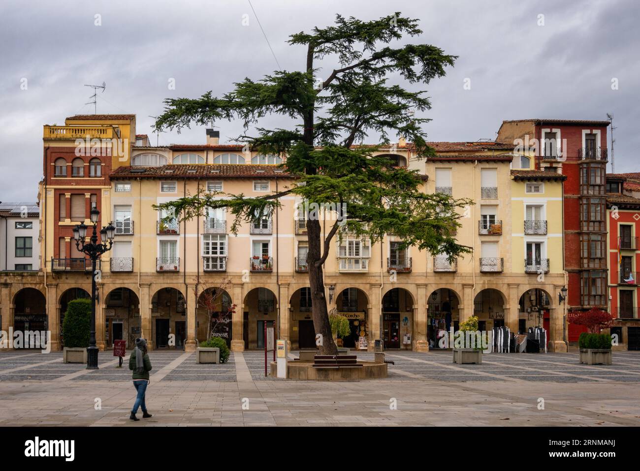 Vue panoramique de la place du marché dans la ville de Logrono, en Espagne Banque D'Images