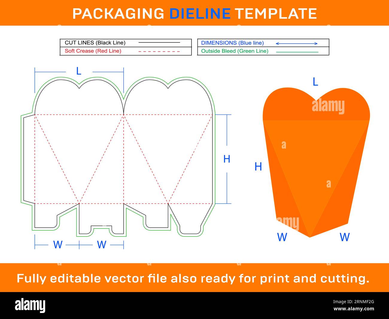 Boîte de forme de coeur 3D, modèle de ligne de matrice de boîte de rangement SVG, ai, EPS, PDF, DXF, JPG, fichier PNG Illustration de Vecteur