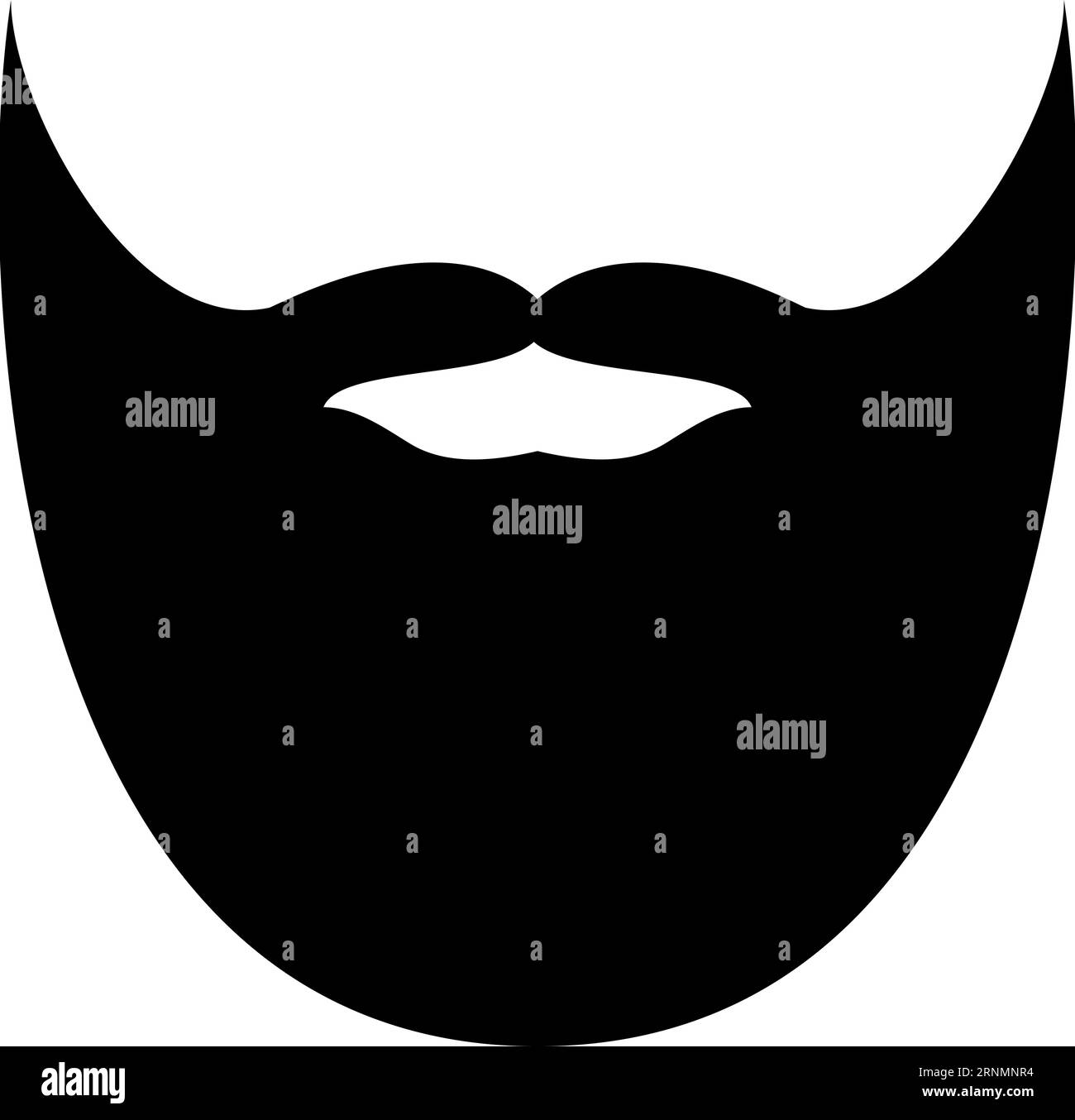 Barbe noire et moustaches. Icône de cheveux de visage masculin Illustration de Vecteur