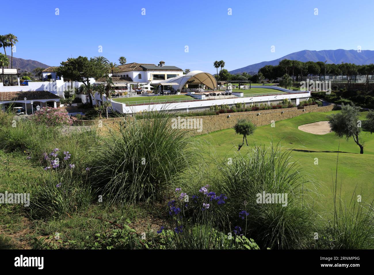 Vue sur la Cala golf Resort, Mirador del Golf, la Cala de Mijas, Málaga, Andalousie, Espagne Banque D'Images