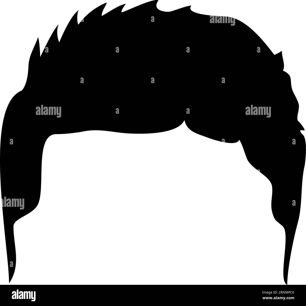 Coiffure masculine. Coupe de cheveux noire. Modèle de logo Barbershop Illustration de Vecteur