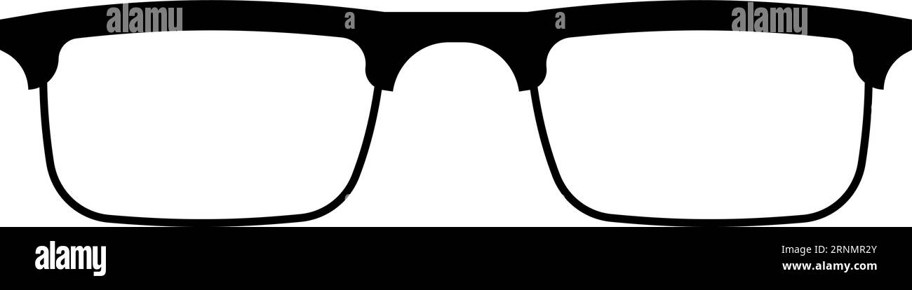 Symbole de lunettes élégantes. Icône de monture de lunettes noires Illustration de Vecteur