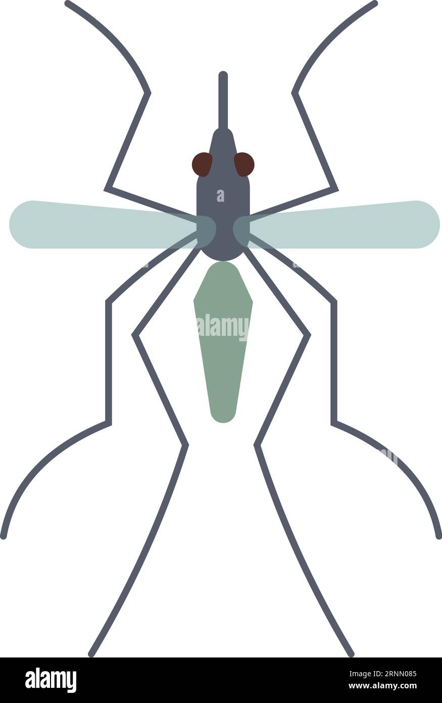 Icône plate Mosquito. Mordre un ravageur. Insecte coloré Illustration de Vecteur