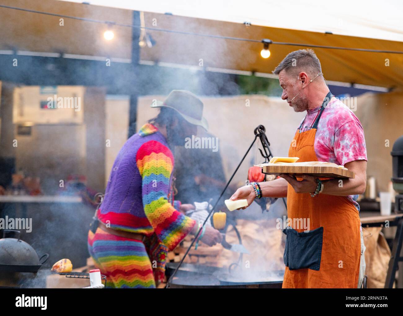 Londres, Royaume-Uni. 1 septembre 2023. DJ BBQ & Chops lors d'une démonstration de grillades au Pub in the Park à Chiswick, West London. Cristina Massei/Alamy Live News Banque D'Images