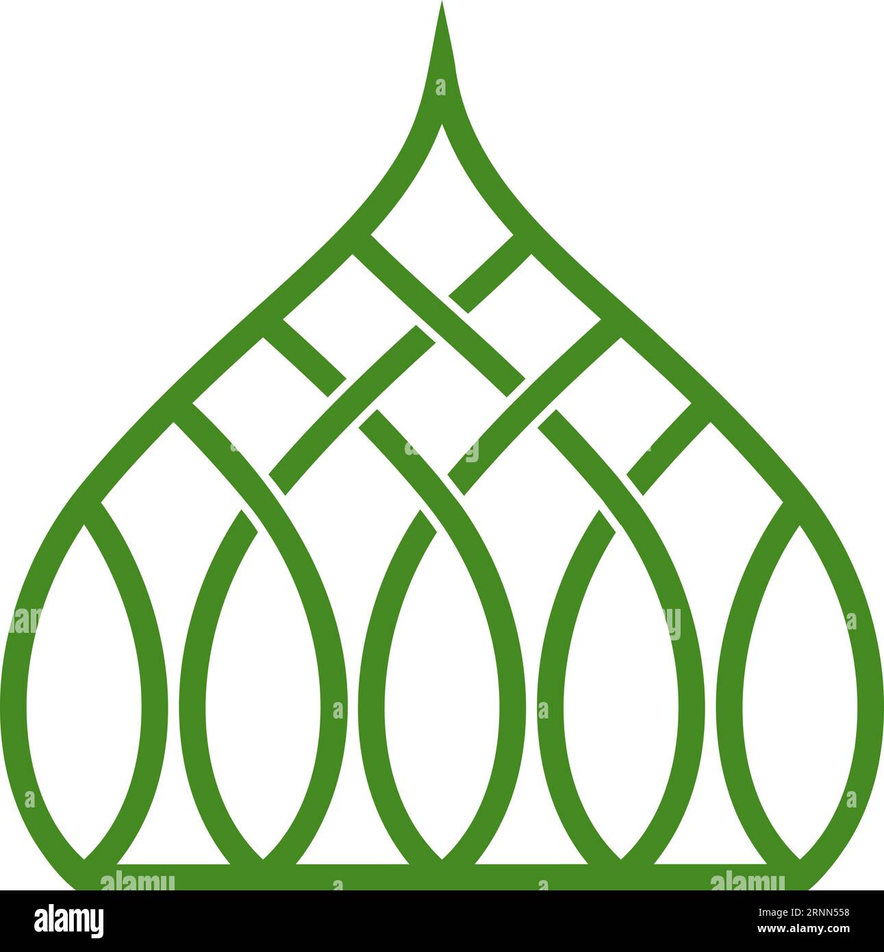 Arab Islamic Green Dome Mosquée logo Arab Resort chic Dome Illustration de Vecteur