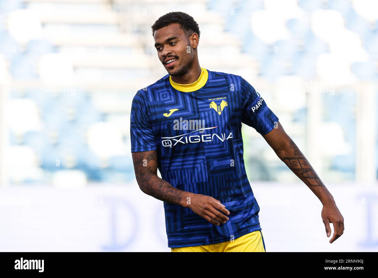 Reggio Emilia, Italie. 01 septembre 2023. Cyril Ngonge (Vérone) lors de l'US Sassuolo vs Hellas Verona FC, match de football italien Serie A à Reggio Emilia, Italie, septembre 01 2023 crédit : Independent photo Agency/Alamy Live News Banque D'Images