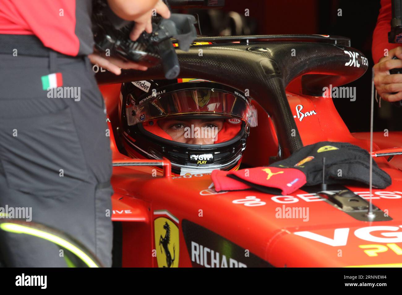 Monza, Italie. 01 septembre 2023. MONZA, Italie, 1. Septembre 2023 ; #55, Carlos SAINZ Jr., ESP, Team Scuderia Ferrari, SF-23, Parco di Monza, Autodromo, Formule 1, F1, Italian Grand Prix, Grosser Preis von Italien, GP d'Italie, Motorsport, Formel1, Honorarpflichtiges Foto, image payante, Copyright © Arthur THILL/ATP images (THILL Arthur/ATP/SPP) crédit : SPP Sport Press photo. /Alamy Live News Banque D'Images