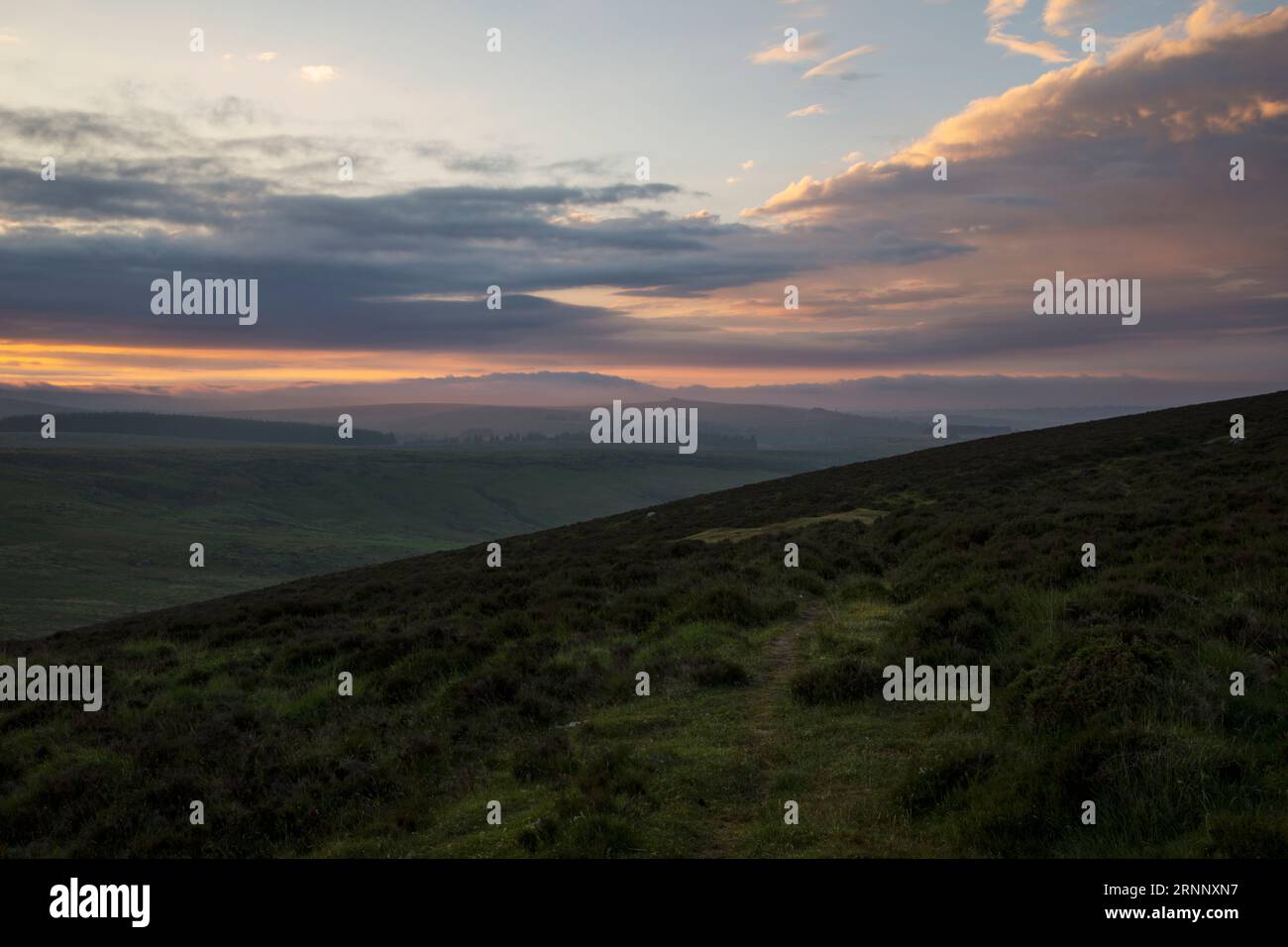 Coucher de soleil de Dartmoor Banque D'Images