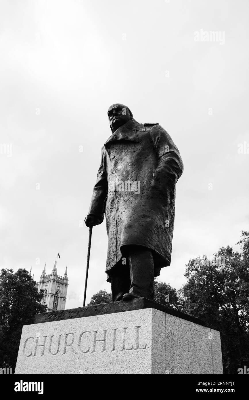 Winston churchill square Banque d'images noir et blanc - Alamy