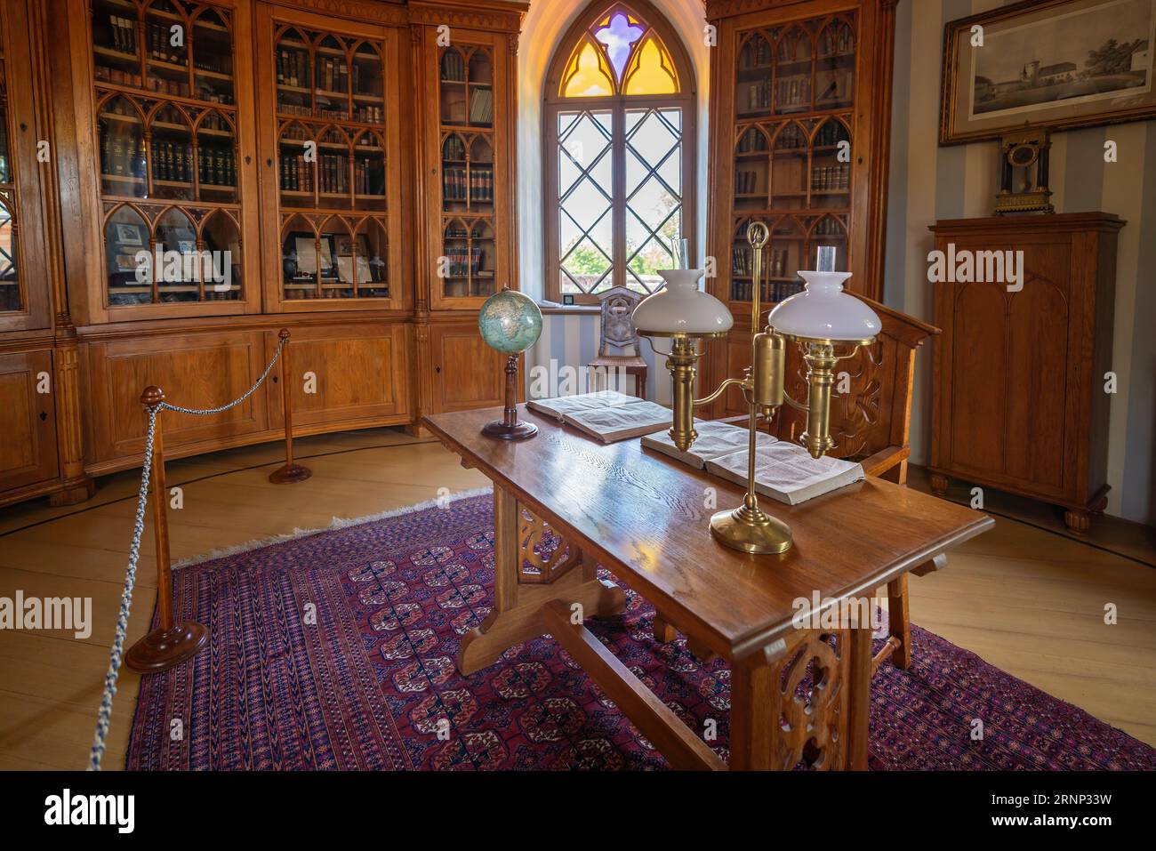 Bibliothèque du comte Sievers à Lademaher Tour de Cesis Nouveau château - Cesis, Lettonie Banque D'Images