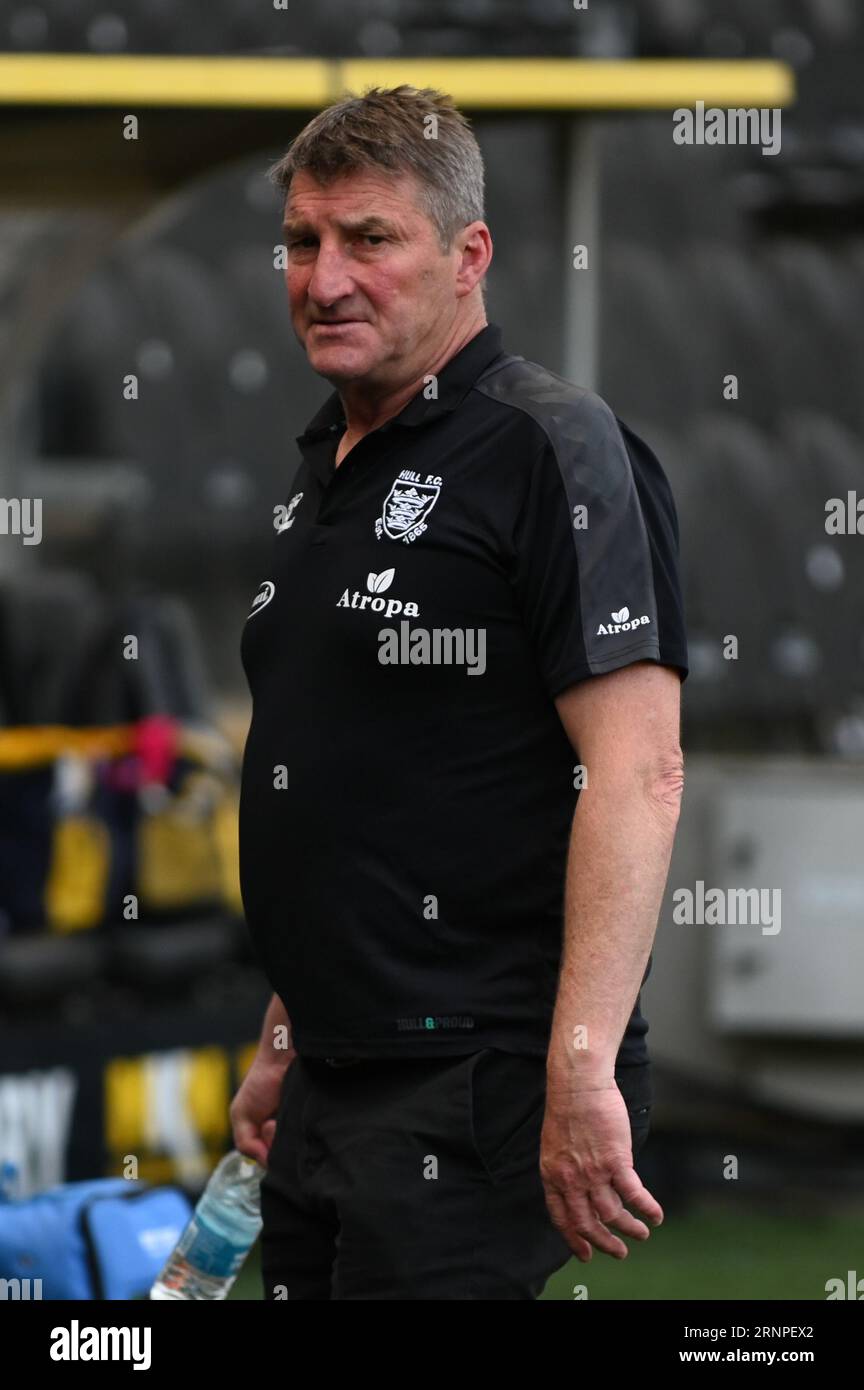 Tony Smith entraîneur-chef du Hull FC avant le match Betfred Super League Round 24 Hull FC vs Leeds Rhinos au MKM Stadium, Hull, Royaume-Uni, le 2 septembre 2023 (photo de Craig Cresswell/News Images) dans, le 9/2/2023. (Photo de Craig Cresswell/News Images/Sipa USA) crédit : SIPA USA/Alamy Live News Banque D'Images