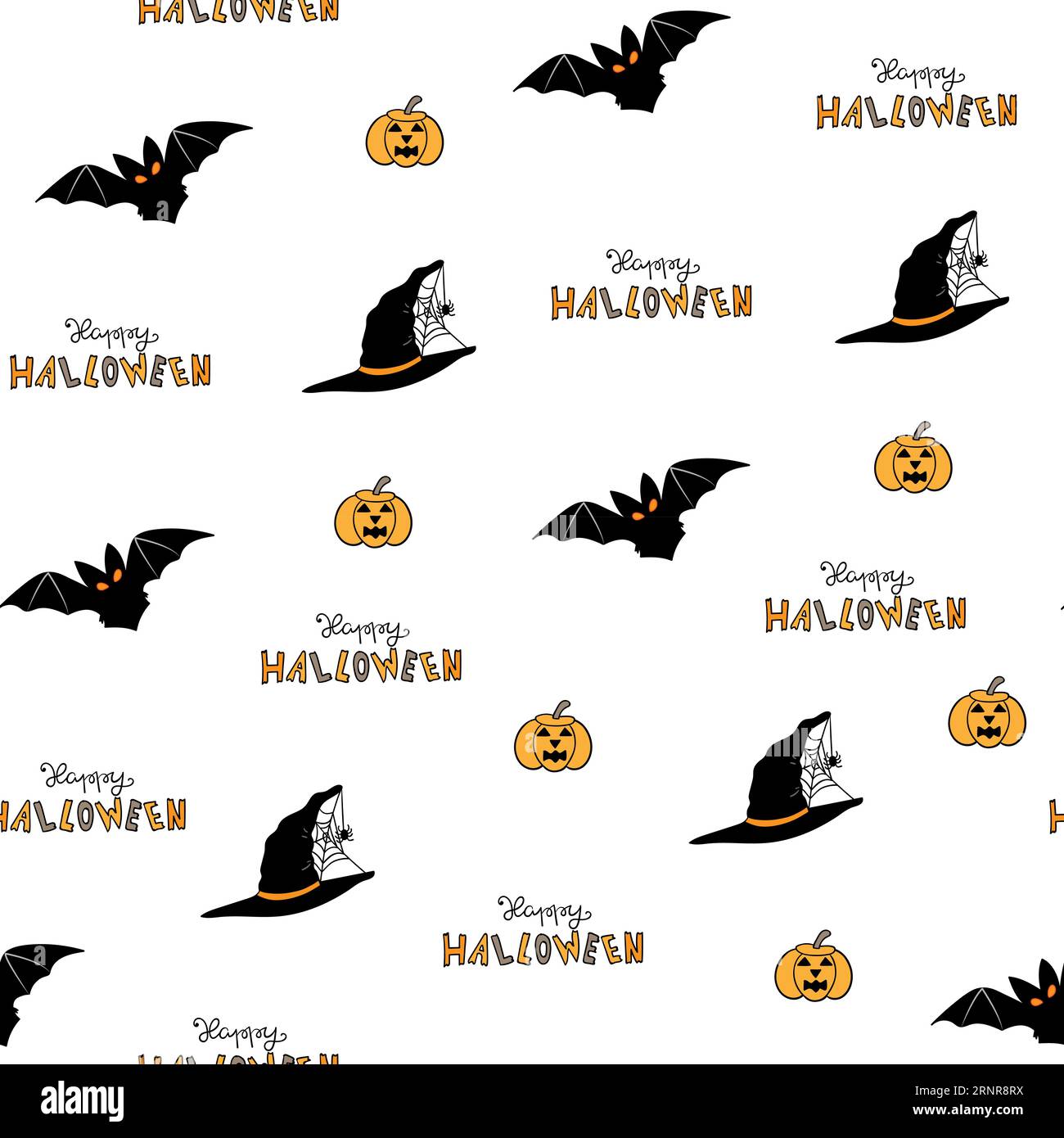 Modèle Halloween sans couture. Illustration vectorielle de fête d'Halloween. toile d'araignée et citrouille sur un fond clair. Motif sans couture vecteur Halloween. Illustration de Vecteur