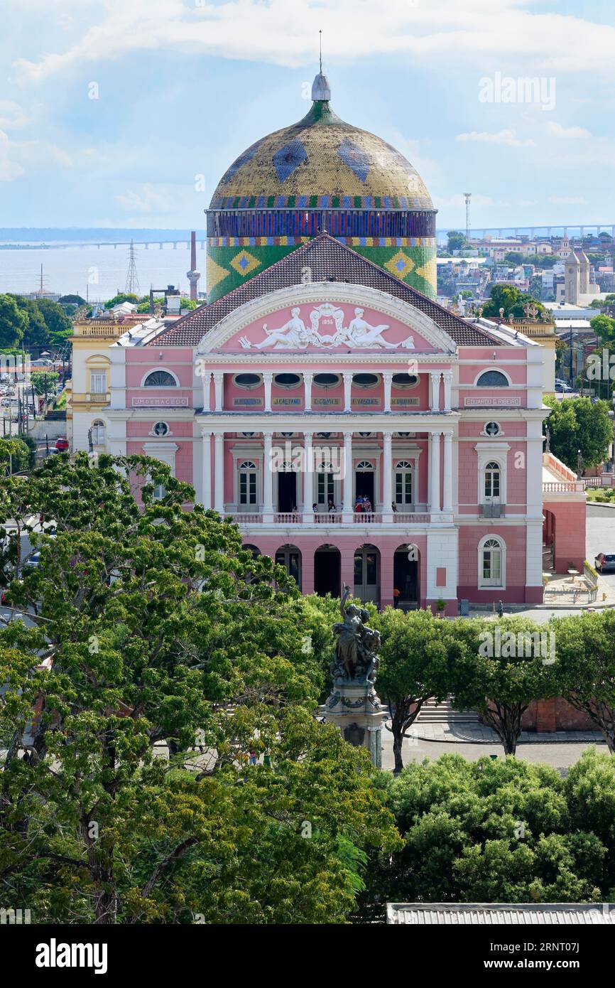 Théâtre Belle Epoque de l'Amazonie, Manaus, État d'Amazonie, Brésil Banque D'Images