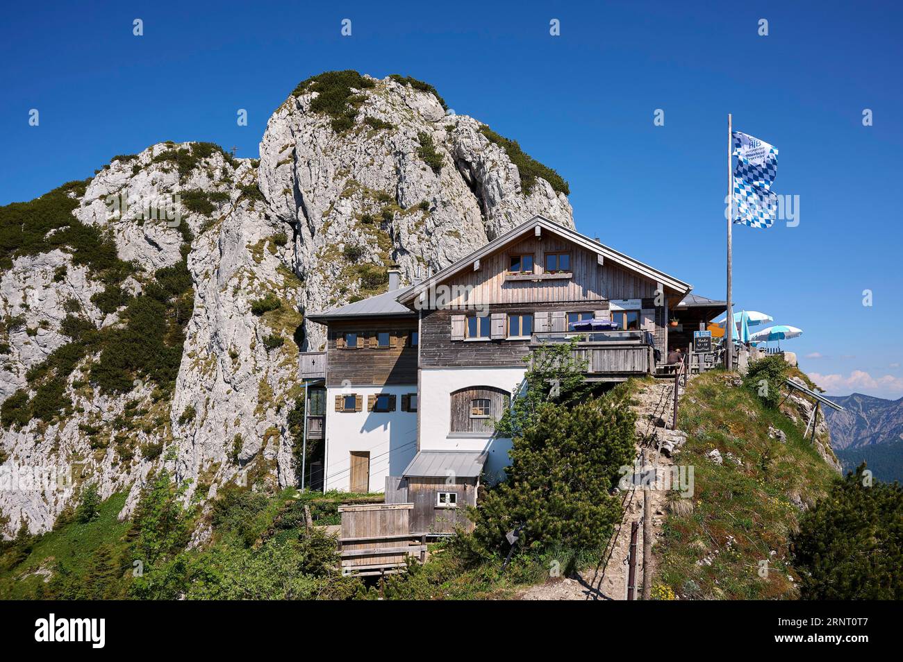 Buchstein et Tegernsee Hut, Kreuth, Mangfall Mountains, haute-Bavière, Allemagne Banque D'Images