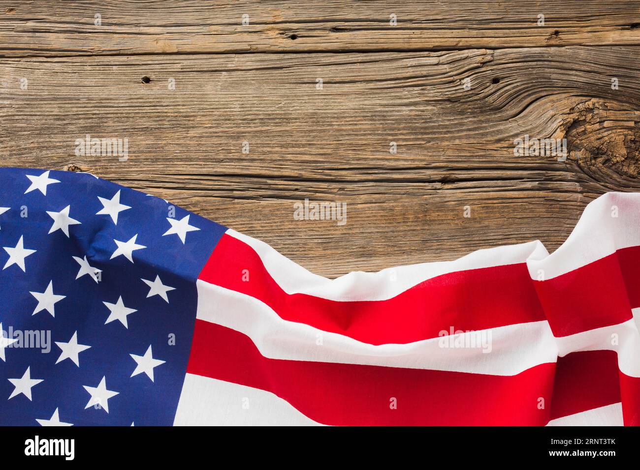 Flat lay bois de drapeau américain avec espace de copie Banque D'Images