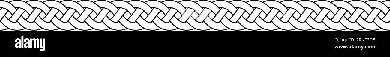 Macrame tissage au crochet, noeud de tresse, tricoté, tressé entrecroisé brins en osier Illustration de Vecteur